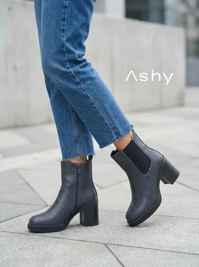 جزمة كعب متوسط 